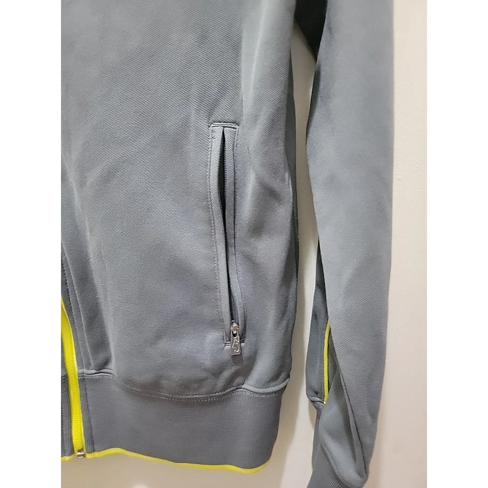 Nike Zip Up Sweatshirt Size Large. Yellow women's gray reflective neon.